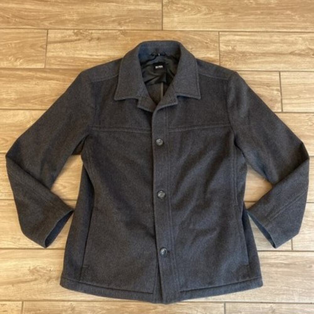 BOSS Hugo Boss Chester Wool Cashmere Blend Men’s Coat Charcoal Grey Size 42R